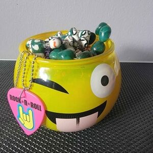 Kids Rock 'n' Roll Jewelry Jar With Pink Guitar Pick Keychain - Pink